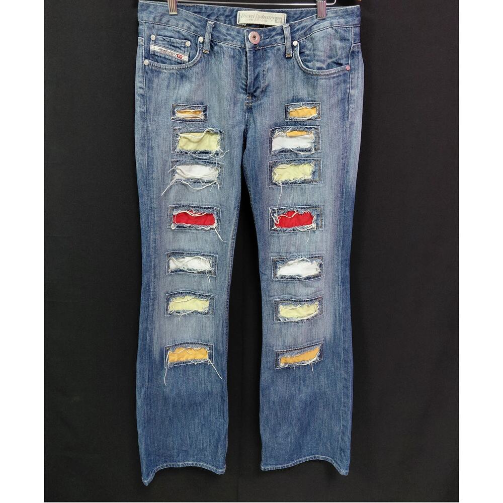 Diesel Industry R55 Diesel Made in Italy Distressed Jeans Blue Denim Men Size 33